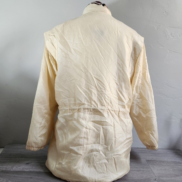 BRAEFAIR Cream Jacket Vintage XS Silk Aztec Design Soft Lightweight Artsy Animal - Picture 2 of 15